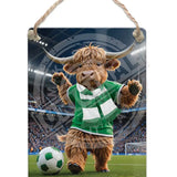 HIGHLAND CREW Football Green White Scarf Dangler Metal Signs