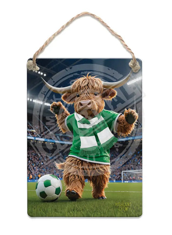 HIGHLAND CREW Football Green White Scarf Fridge Magnet Metal Signs