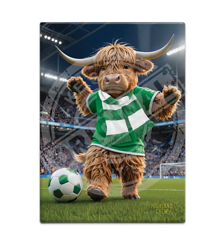 HIGHLAND CREW Football Green White Scarf Fridge Magnet Metal Signs