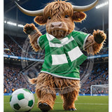 HIGHLAND CREW Football Green White Scarf Mini Metal Sign 15cm x 20cm Metal Signs