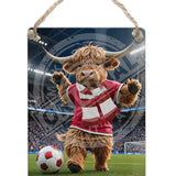 HIGHLAND CREW Football Red White Scarf Dangler Metal Signs