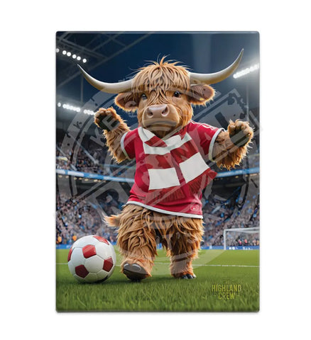 HIGHLAND CREW Football Red White Scarf Fridge Magnet Metal Signs