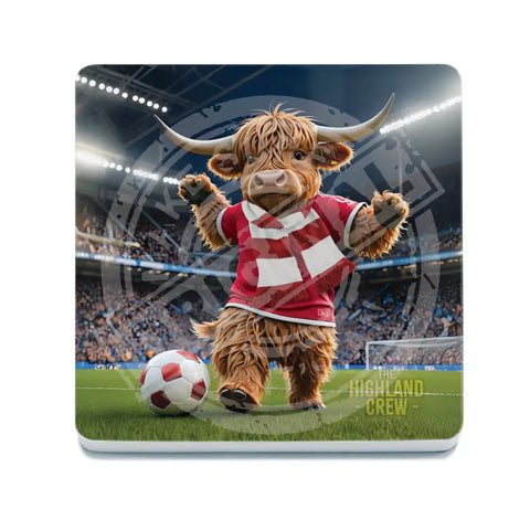 HIGHLAND CREW Football Red White Scarf Fridge Magnet Metal Signs