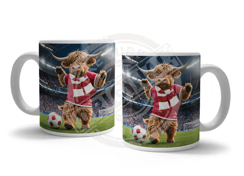 HIGHLAND CREW Football Red White Scarf Fridge Magnet Metal Signs