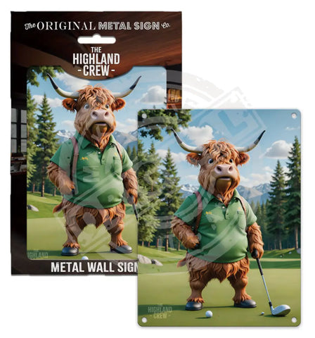 HIGHLAND CREW - Golf Fridge Magnet Metal Signs