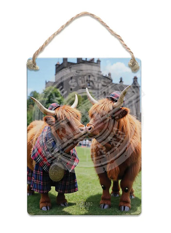 HIGHLAND CREW - Kissing At The Castle Fridge Magnet Metal Signs