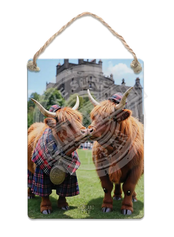 HIGHLAND CREW - Kissing At The Castle Fridge Magnet Metal Signs