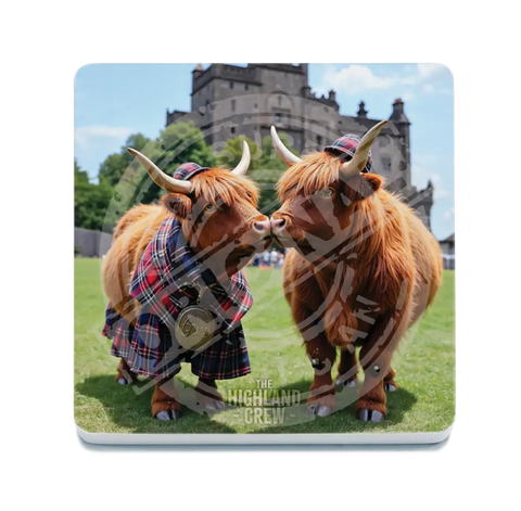 HIGHLAND CREW - Kissing At The Castle Fridge Magnet Metal Signs