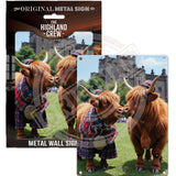 HIGHLAND CREW - Kissing At The Castle Mini Metal Sign 15cm x 20cm Metal Signs