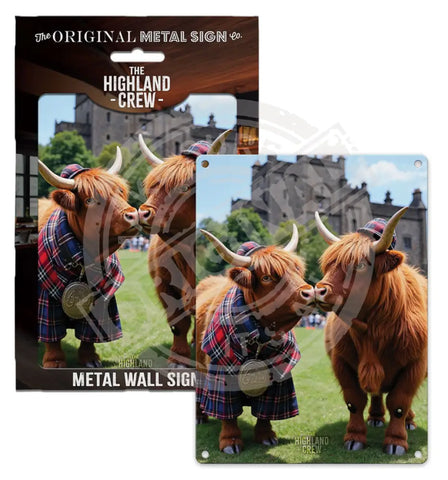 HIGHLAND CREW - Kissing At The Castle Fridge Magnet Metal Signs
