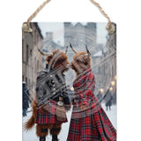HIGHLAND CREW - Kissing Snow Dangler Metal Signs