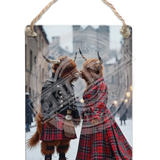 HIGHLAND CREW - Kissing Snow Dangler Metal Signs