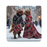 HIGHLAND CREW - Kissing Snow Melamine Coaster Metal Signs