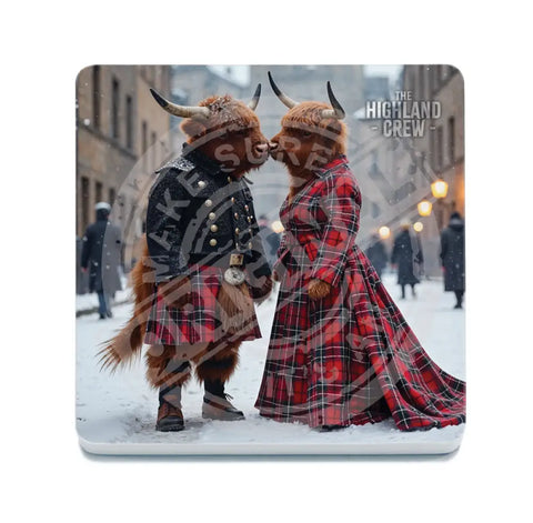 HIGHLAND CREW - Kissing Snow Fridge Magnet Metal Signs