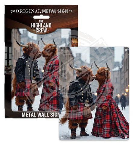 HIGHLAND CREW - Kissing Snow Fridge Magnet Metal Signs