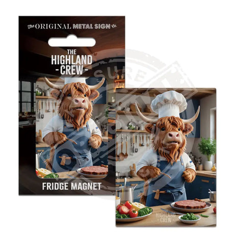 HIGHLAND CREW - Kitchen Fridge Magnet Metal Signs