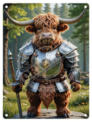 HIGHLAND CREW - Knight Mini Metal Sign 15cm x 20cm Metal Signs
