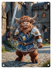HIGHLAND CREW - Knight Mini Metal Sign 15cm x 20cm Metal Signs