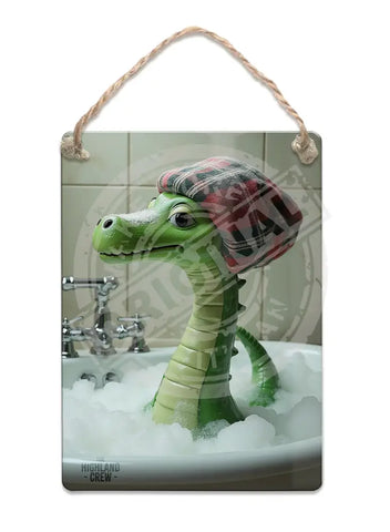 HIGHLAND CREW - LOCH NESS - Nessie Bathtime Fridge Magnet Metal Signs