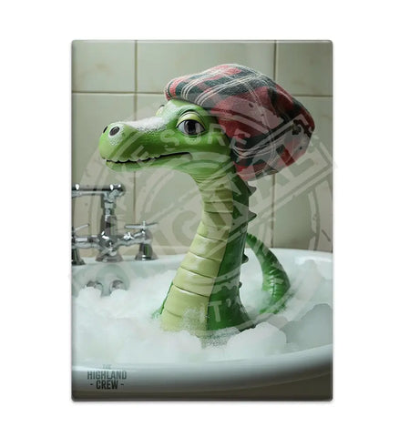 HIGHLAND CREW - LOCH NESS - Nessie Bathtime Fridge Magnet Metal Signs