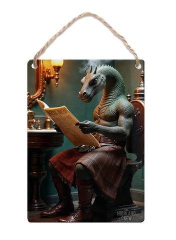 HIGHLAND CREW - LOCH NESS - Nessie Toilet Kilt Fridge Magnet Metal Signs