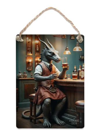 HIGHLAND CREW - LOCH NESS - Nessie Whisky Bar Fridge Magnet Metal Signs