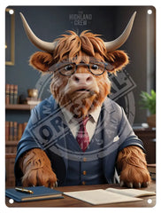 HIGHLAND CREW - Office Desk Mini Metal Sign 15cm x 20cm Metal Signs