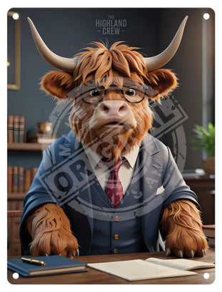 HIGHLAND CREW - Office Desk Mini Metal Sign 15cm x 20cm Metal Signs