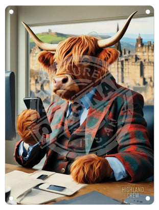 HIGHLAND CREW - Office Phone Mini Metal Sign 15cm x 20cm Metal Signs