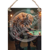 HIGHLAND CREW - Playing Pool Dangler Metal Signs