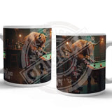 HIGHLAND CREW - Playing Pool Mug Metal Signs