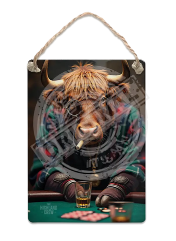 HIGHLAND CREW - Poker Fridge Magnet Metal Signs