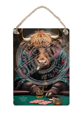 HIGHLAND CREW - Poker Fridge Magnet Metal Signs