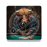 HIGHLAND CREW - Poker Melamine Coaster Metal Signs