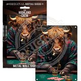 HIGHLAND CREW - Poker Mini Metal Sign 15cm x 20cm Metal Signs
