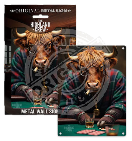 HIGHLAND CREW - Poker Fridge Magnet Metal Signs