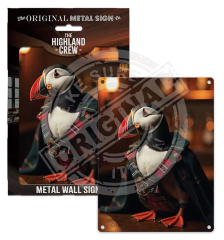 HIGHLAND CREW - Puffin Fridge Magnet Metal Signs