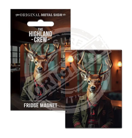 HIGHLAND CREW - Red Deer Fridge Magnet Metal Signs