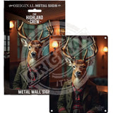HIGHLAND CREW - Red Deer Mini Metal Sign 15cm x 20cm Metal Signs