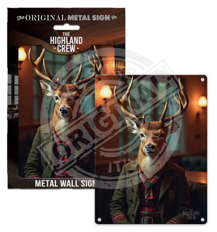 HIGHLAND CREW - Red Deer Fridge Magnet Metal Signs