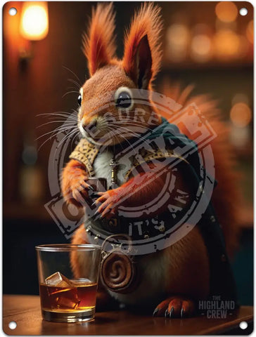 HIGHLAND CREW - Squirrel Fridge Magnet Metal Signs
