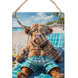 HIGHLAND CREW - Sunbathing Dangler Metal Signs