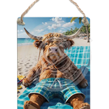 HIGHLAND CREW - Sunbathing Dangler Metal Signs