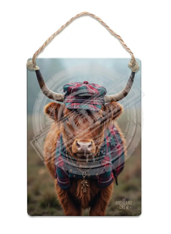 HIGHLAND CREW - Tartan Hat Fridge Magnet Metal Signs
