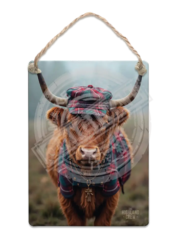 HIGHLAND CREW - Tartan Hat Fridge Magnet Metal Signs