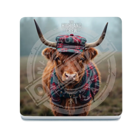 HIGHLAND CREW - Tartan Hat Fridge Magnet Metal Signs