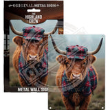 HIGHLAND CREW - Tartan Hat Mini Metal Sign 15cm x 20cm Metal Signs