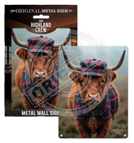 HIGHLAND CREW - Tartan Hat Fridge Magnet Metal Signs