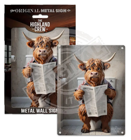 HIGHLAND CREW - Toilet time Fridge Magnet Metal Signs