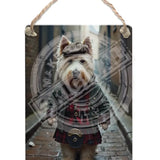 HIGHLAND CREW - Westie Dog Dangler Metal Signs